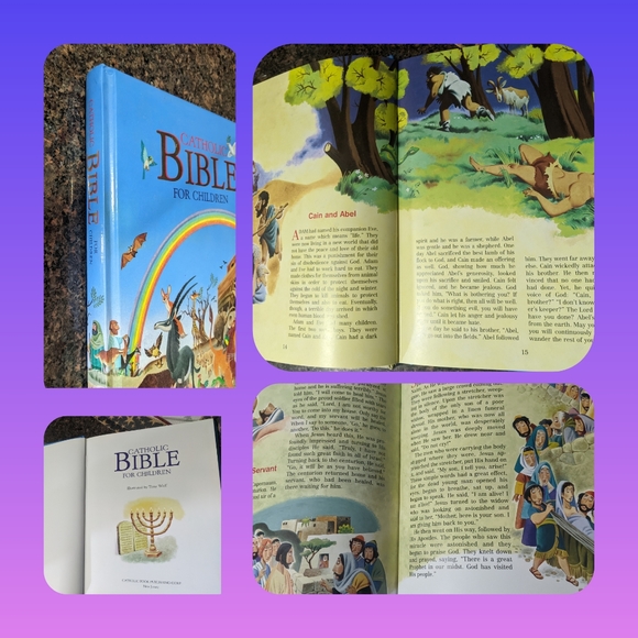 Like new, catholic Bible for kids, illustrated. Beautiful book - Picture 2 of 3